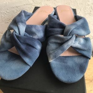 J.Crew Twisted knot sandals in tie dye fabric NWT